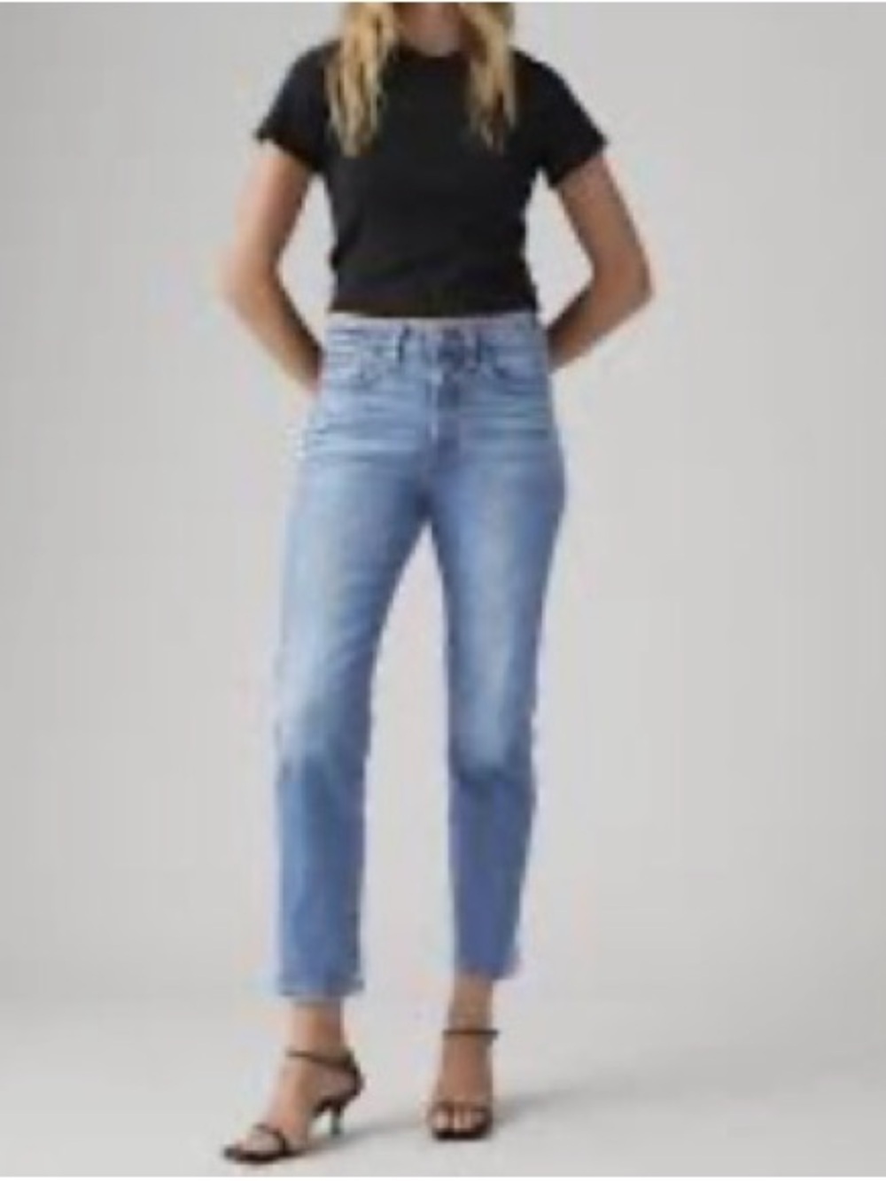 Levi's Wedgie Light Wash Blue Straight Leg Jeans Sz 26 Button Fly high waist